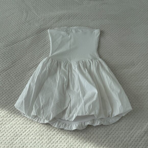GARAGE WHITE BUBBLE SKIRT TUBE MINI DRESS XXS (WITH BUILT-IN SHORTS) - Picture 3 of 4
